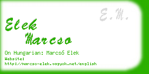 elek marcso business card